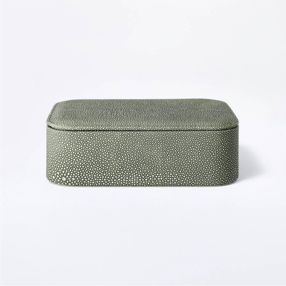 Studio McGee Small Rounded Faux
Shagreen Leather Box with Removable Lid‎